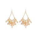 Gold Plated Copper Zircon Teardrop Tassel Hook Earrings French Vintage Light Luxury view 5