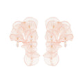 Silver Needle Chiffon Flower Faux Pearl Tassel Drop Earrings For Elegant OL Style Women view 4