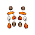 Vintage Maillard Artificial Crystal Teardrop Tassel Stud Earrings With Silver Pin view 5