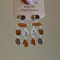 Vintage Maillard Artificial Crystal Teardrop Tassel Stud Earrings With Silver Pin view 2