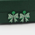 Saint Patrick's Day Women's Shamrock Print Bowknot Green Glitter Acrylic Drop Dangle Earrings view 4