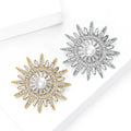 Alloy Rhinestone Pearl Sun Brooch Pin For Women's Suit Accessories view 3