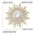 Alloy Rhinestone Pearl Sun Brooch Pin For Women's Suit Accessories view 4