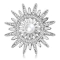 Alloy Rhinestone Pearl Sun Brooch Pin For Women's Suit Accessories view 1