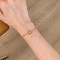Korean Style Hollow Flower Faux Pearl Bangle For Women Light Luxury Office Jewelry view 2