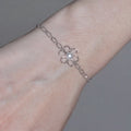 Minimalist Hollow Flower Faux Pearl Necklace Bracelet Jewelry Set For Women view 2