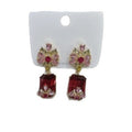 Copper Zircon Flower Square Stud Earrings For Women, Vintage Elegant Luxury Niche Style view 5
