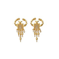 Gold Plated Copper Zircon Square Tassel Earrings And Ring Jewelry Set, Vintage Light Luxury Style view 5