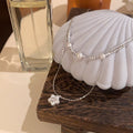 Korean Zircon Star Faux Pearl Double Layer Sweater Necklace Light Luxury Collarbone Chain view 2