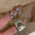 Trendy Niche Copper Ring With Zircon Round Hollow Open Design For Index Finger Fashion Jewelry view 1