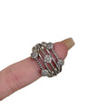 Trendy Niche Copper Ring With Zircon Round Hollow Open Design For Index Finger Fashion Jewelry view 5