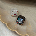 Niche Style Resin Rhinestone Inlaid Wrinkled Round Geometric Statement Index Finger Ring view 2