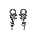 Vintage Copper Zircon Round Teardrop Tassel Drop Earrings Palace Style Luxury Stud Jewelry view 5