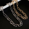 Sweet Cool Geometric Oval Metal Chain Spliced Sweater Necklace For Women view 4