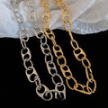 Sweet Cool Geometric Oval Metal Chain Spliced Sweater Necklace For Women view 2