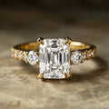 Classic Square Inlaid Ring For Women Wedding Accessory With Round Geometric Arrangement view 1