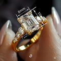 Classic Square Inlaid Ring For Women Wedding Accessory With Round Geometric Arrangement view 4