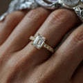Classic Square Inlaid Ring For Women Wedding Accessory With Round Geometric Arrangement view 3