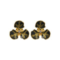 French Vintage Alloy Rhinestone Flower Stud Earrings With Silver Pins, Elegant Court Style view 5