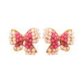 Light Luxury Butterfly Stud Earrings With Faux Crystal Beads And Silver Needle For Women view 5