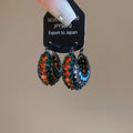Vintage Ethnic Copper Zircon Round Pendant Drop Earrings For Women Geometric Fashion Jewelry view 3