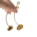 Minimalist Flower Faux Pearl Stud Earrings With Silver Pins, Light Luxury Geometric Round Jewelry view 5