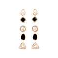 Faux Pearl Teardrop Jewelry Set With Rhinestone Oil Drop Stud Earrings, French Vintage Style view 5