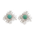 Vintage Copper Round Zircon Stone Drop Earrings For Women Geometric Fashion Ear Jewelry view 5