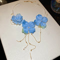 Old Money Fabric Flower Artificial Crystal Tassel Choker Necklace For Women view 2