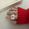 Rhinestone Resin Square Minimalist Ring For Women view 4