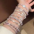 Elegant Rose Rhinestone Faux Pearl Geometric Bangle For Women Daily Office Jewelry view 2