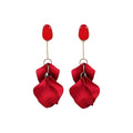 Acrylic Flower Petal Tassel Drop Earrings With Silver Needle Fashion OL Statement Ear Studs view 5