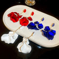Acrylic Flower Petal Tassel Drop Earrings With Silver Needle Fashion OL Statement Ear Studs view 4