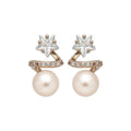 Elegant Star Zircon Faux Pearl Stud Earrings For Women, Geometric OL Style Ear Jewelry view 5