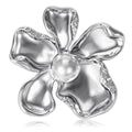 Alloy Polished Flower Rhinestone Brooch For Women's Apparel Decoration view 5