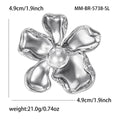 Alloy Polished Flower Rhinestone Brooch For Women's Apparel Decoration view 6