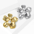 Alloy Polished Flower Rhinestone Brooch For Women's Apparel Decoration view 3