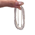 Korean Sweet Rose Zircon Faux Pearl Geometric Bangle For Women Elegant Light Luxury Jewelry view 5