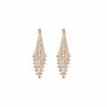 European Palace Style Copper Rhinestone Geometric Tassel Drop Earrings With Silver Pins view 5