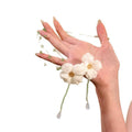 Stainless Steel Crystal Beaded Flower Necklace For Women, Elegant Light Luxury Collarbone Chain view 5
