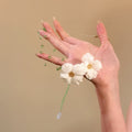 Stainless Steel Crystal Beaded Flower Necklace For Women, Elegant Light Luxury Collarbone Chain view 2