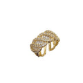 Zircon Twisted Wrap Open Ring For Women view 5