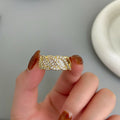 Zircon Twisted Wrap Open Ring For Women view 4
