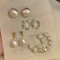 Brushed Metal Round Rhinestone Stud Earrings Minimalist Geometric Light Luxury Fashion Jewelry view 2