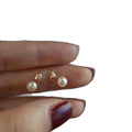 Silver Needle Zircon Geometric Star Faux Pearl Stud Earrings For Elegant Vintage Women view 5