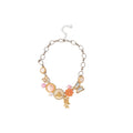 Artificial Crystal Beaded Strawberry Flower Enamel Necklace Maillard Style Light Luxury Choker view 5
