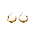 Light Luxury Gold Plated Copper C Shaped Zircon Stud Earrings With Silver Posts view 5