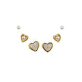 Gold Plated Copper Heart Flower Zircon Stud Earrings Jewelry Set For Women view 5