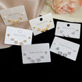 Gold Plated Copper Heart Flower Zircon Stud Earrings Jewelry Set For Women view 1