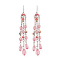 Elegant Geometric Artificial Crystal Tassel Drop Earrings With Rhinestone Ear Hooks For Women view 5
